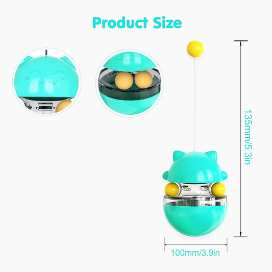 HKM-8676285 Cat Treat Dispenser Tumbler Toy for Interactive IQ Training and Mental Stimulation