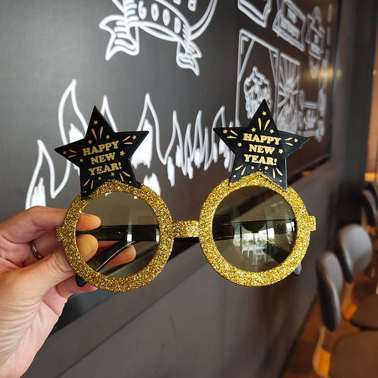 HKM-867859 New Year’s Day Funny Glasses Props – Various Designs Including Four-Leaf Clover, Birthday Styles, and More