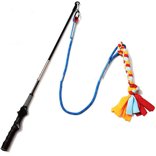 HKM-868243 Interactive Cotton Rope Toy for Dogs - Training & Play Teaser Rod