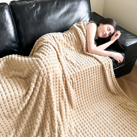 HKM-868563 Soft Double Thick Flannel Plaid Blanket - Warm and Cozy for All Seasons, Multiple Sizes and Colors Available