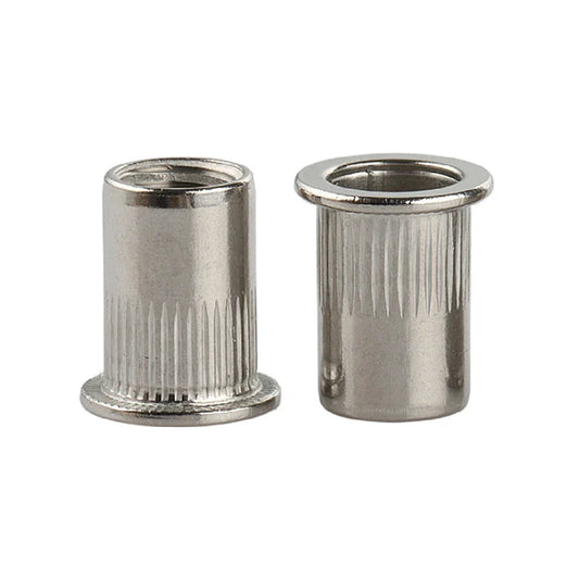 HKM-869907 M4 M10 Stainless Steel Blind Rivet Nuts, B8/B8M/B8T, Polished Flat Head, Metric Sizes