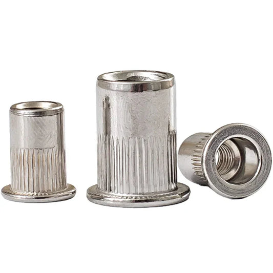 HKM-869907 M4 M10 Stainless Steel Blind Rivet Nuts, B8/B8M/B8T, Polished Flat Head, Metric Sizes