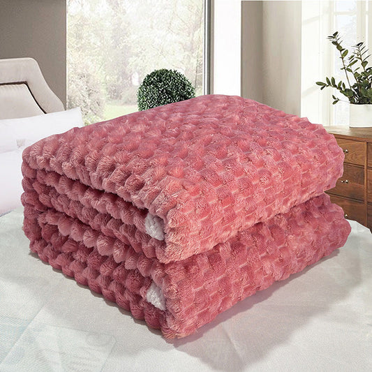 HKM-874323 Soft Polyester Fiber Solid Color Velvet Blanket - Multiple Sizes & Colors for All Seasons