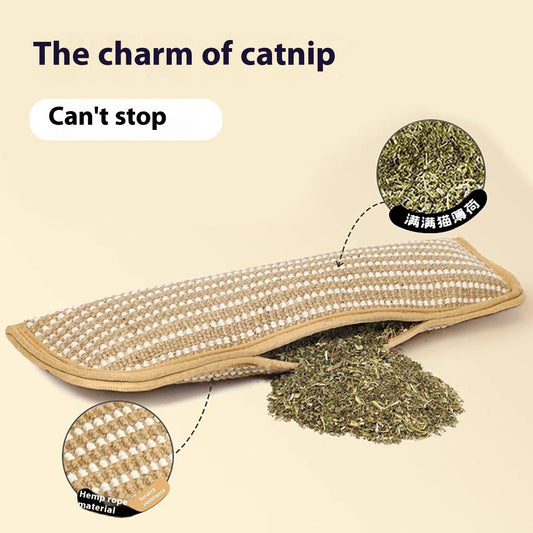 HKM-8752701 Catnip-Infused Sisal Scratching Pillow Toy for Cats - Available in Small and Large Sizes