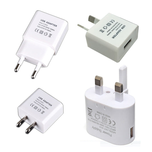 HKM-875667 Universal 5V 1A Mobile Phone USB Power Adapter - Compatible with EU, USA, Australia, UK