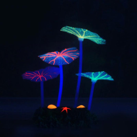 HKM-876307 Colorful Lotus Leaf Aquarium Plant Decoration - Eco-Friendly Plastic Accessory