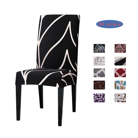 HKM-877331 Elastic Flower Dining Chair Cover in Polyester for Living Room and Events