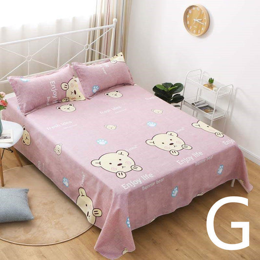 HKM-879251 Geometric Pattern Flat Sheet for Single or Double Beds - Versatile Bedding in Elegant Design