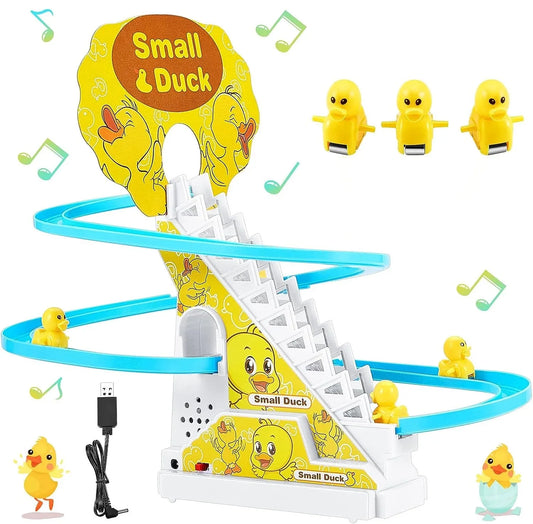 HKM-879571 Electric Duck Climbing Race Toy for Kids - Fun Sliding & Stair Navigation