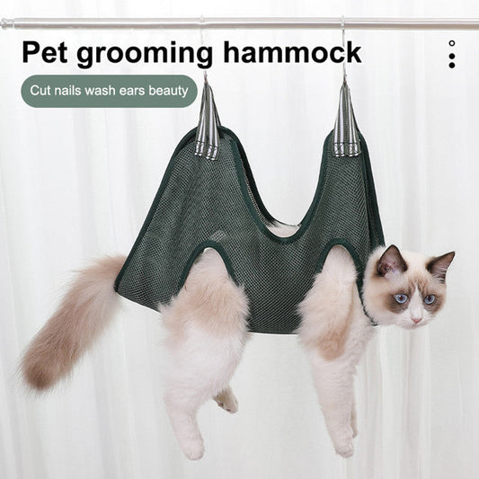 HKM-8805565 Pet Grooming Hammock for Cats and Dogs - Soft, Breathable Restraint Bag for Nail and Ear Care