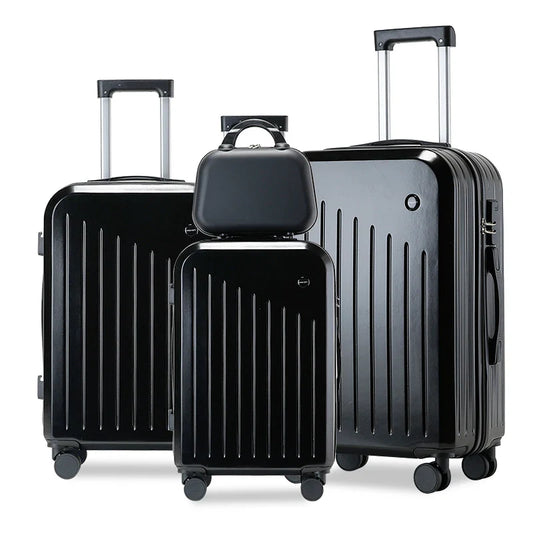 HKM-881619 Carry-On Trolley Bag with Wheels - Durable ABS Luggage Set for Female Travellers