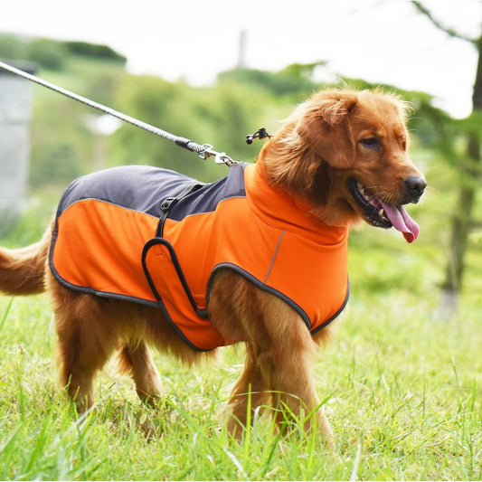 HKM-883219 Reflective Warm Dog Jacket for Autumn and Winter in Orange, Gray, and Persimmon Yellow, Available in Sizes S to 2XL