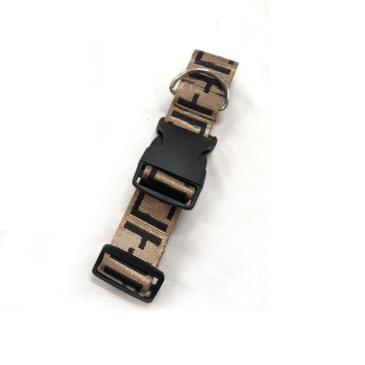 HKM-8836669 Brown Dog Collar with Leash Set for Small and Medium Breeds
