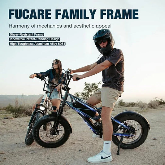 HKM-883859 All-Terrain 1200W Electric Fat Tire Bike for Adults, 48V 20Ah Battery, 7 Speed, Hydraulic Disc Brakes, 20" Wheels