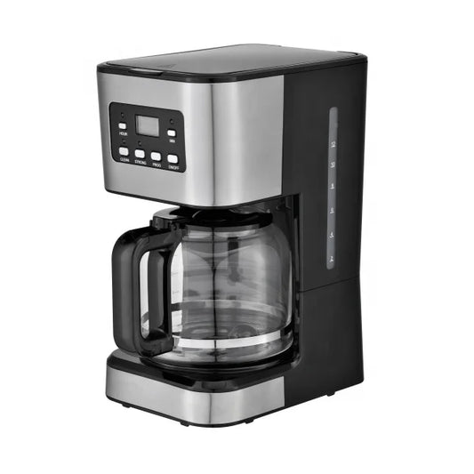 HKM-885267 12-Cup Programmable Drip Coffee Maker with Glass Carafe and LCD Display