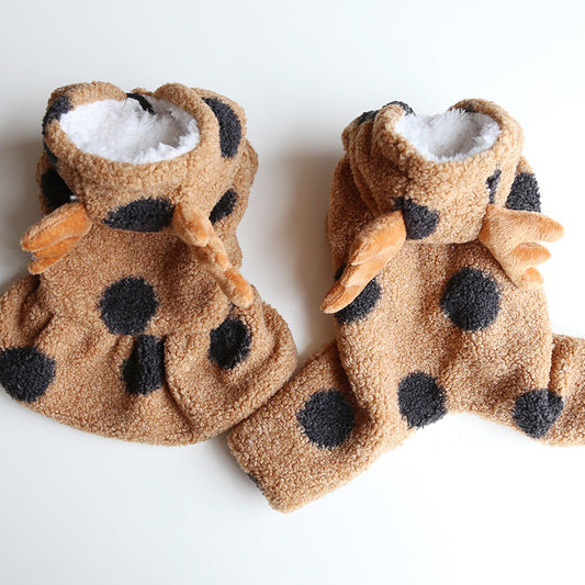HKM-8854717 Polka Dot Elk Design Pet Clothing for Cats and Dogs in Multiple Sizes