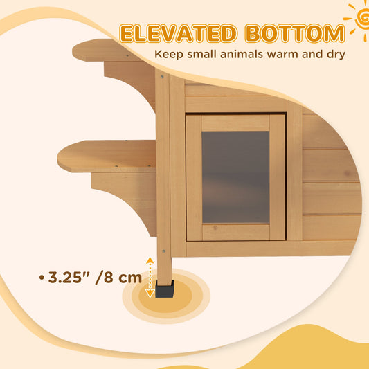 HKM-8873277 2-Story Wooden Outdoor Cat House with Escape Door and Four Platforms, Asphalt Roof, Ideal Feral Shelter