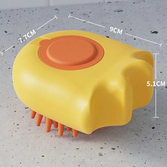 HKM-8888381 Pet Bath Brush with Shampoo Dispenser for Cats and Dogs - 9x8x5.3cm, Lightweight 55g Cleaning Tool