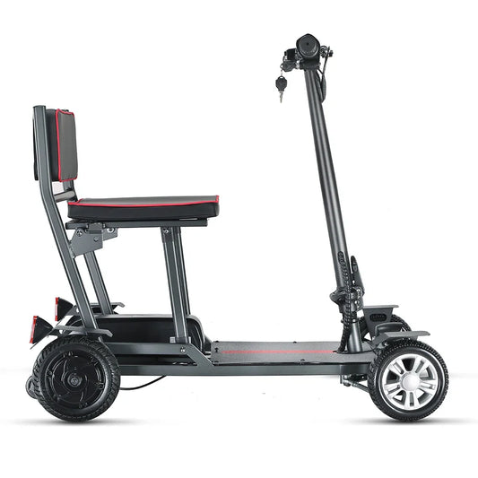 HKM-891155 Ultra Lightweight 4-Wheel Mobility Scooter with Dual Battery and Foldable Design, Max Speed <30km/h, 18KM Range