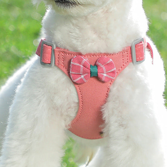 HKM-8922941 Small Dog Cloth Chest Harness with Leash for Comfortable Control