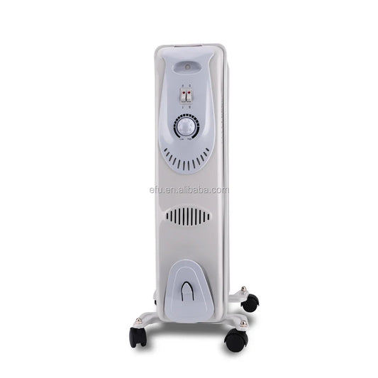 HKM-895507 Electric Oil Filled Radiator Heater with Adjustable Thermostat, 2500W Power, Portable Design for Indoor Use