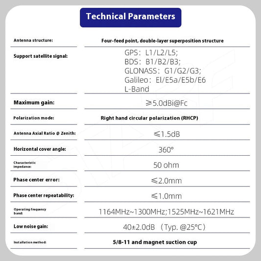 HKM-896403 Full Frequency Measurement Antenna with TNC Female Interface for Side Outgoing Line