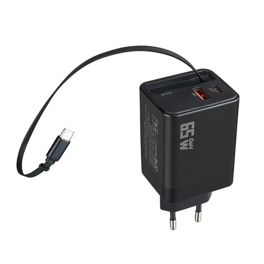 HKM-896915 PD40W Flexible Type-C Charging Plug for Household Use - Available in White and Black