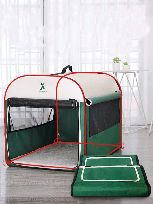 HKM-8972733 Breathable Composite Cloth Pet Tent - Anti-Mosquito Design in Green and Pink, Sizes S to XL