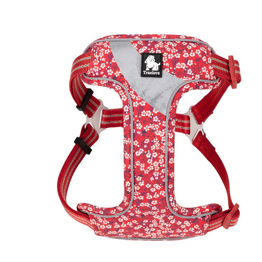 HKM-8994237 Floral Chest Strap for Pets - Adjustable Nylon Outdoor Travel Traction Harness