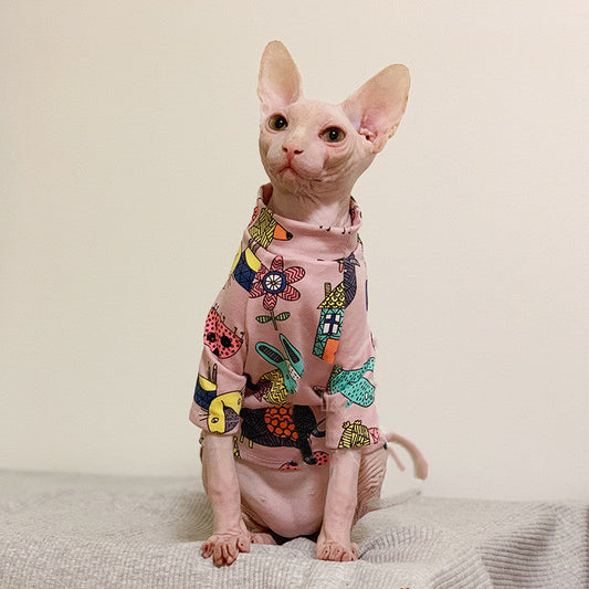 HKM-900947 Casual Pink Clothing for Hairless Cats - Available in Multiple Sizes