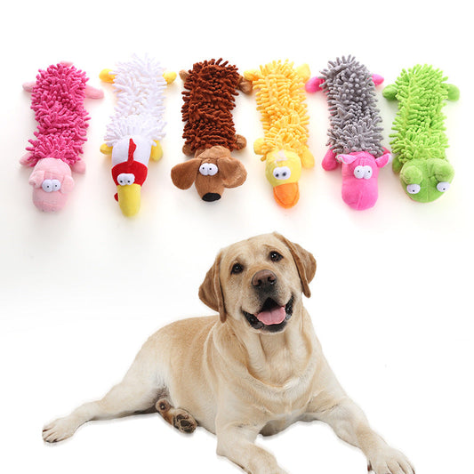 HKM-9027389 Plush Microfiber Molar Pet Toy in Various Animal Designs for Dogs