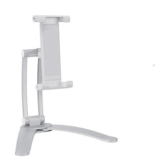 HKM-903507 Wall-Mounted iPad Bracket for 5-15.6 Inch Devices, Adjustable Desktop Live Broadcast Support Frame in Silver-White and Black