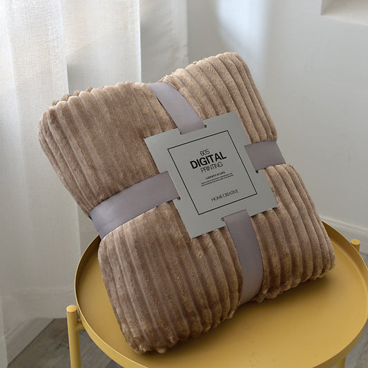 HKM-905107 Solid Color Drawstring Flannel Blanket for All Seasons - Multiple Sizes and Colors Available