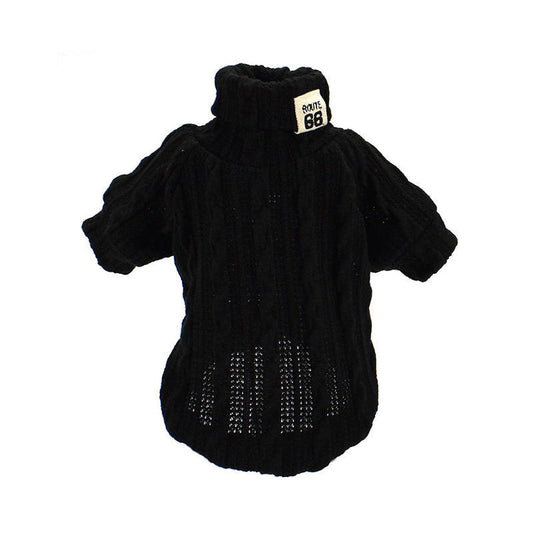 HKM-9064253 Warm Knit Coat for Small to Medium Dogs and Cats in Orange, Black, and Grey
