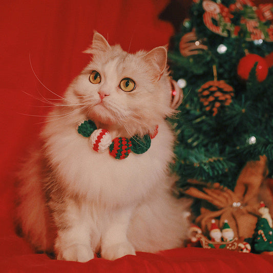HKM-906771 Pet Christmas Limited Edition Ball Bib for Cats and Small Dogs - Size S and M Available