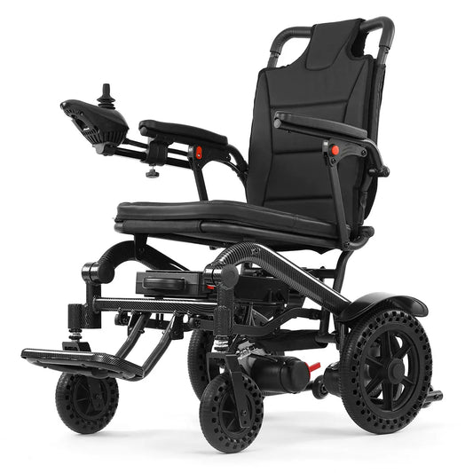 HKM-906963 Collapsible Aluminum Electric Wheelchair with Removable Lithium Battery, 180W Dual Motor