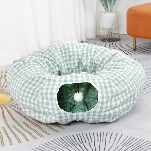 HKM-9071293 Universal Donut Cat Nest Tunnel for All Seasons - Various Colors and Styles Available