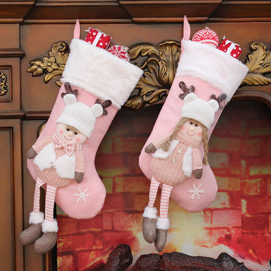 HKM-908691 Knitted Fabric Doll Gift Bag in Various Styles and Colors for Holiday Gifting