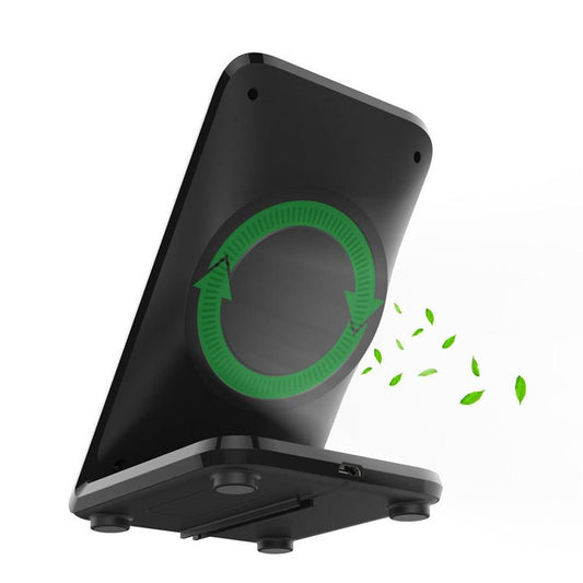 HKM-909267 F18 Wireless Charger with Fan for Fast Vertical Charging - 9V Output, Micro USB Interface