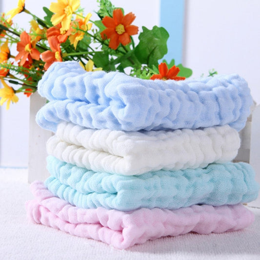 HKM-911123 Cotton Washed Gauze Baby Towel - Hypoallergenic, Eco-Friendly, Soft & Absorbent (28x28cm)