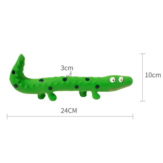 HKM-9117757 Interactive Lizard Shaped Dog Chew Toy for Aggressive Chewers - Squeaky, Durable, and Teeth-Cleaning Fun for All Breeds