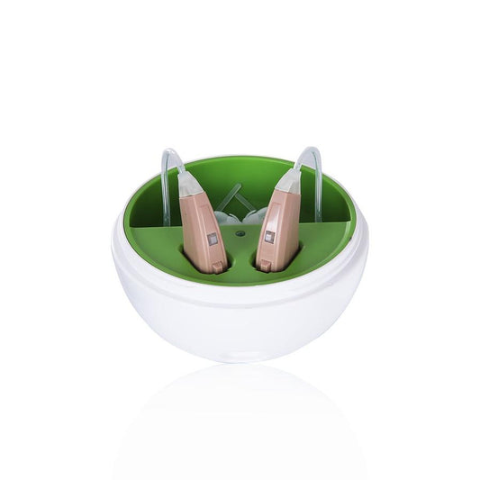HKM-912531 Rechargeable Hearing Amplifier with Portable Charging Case, 8 Channels, 12 Bands, and Intelligent Noise Cancellation
