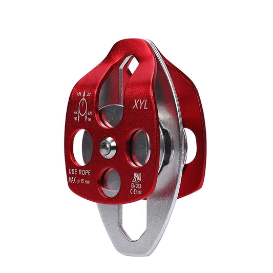 HKM-912723 Aluminium Double Pulley for Climbing and Lifting in Outdoor Activities