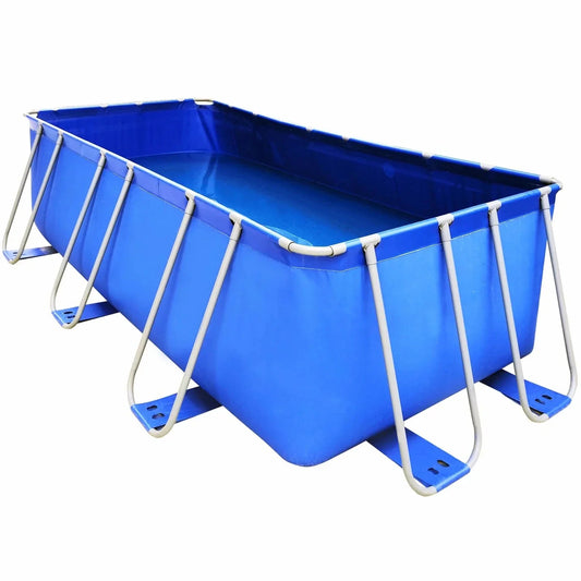 HKM-913875 Rectangular Inflatable Steel Frame Above Ground Swimming Pool for Outdoor Fun