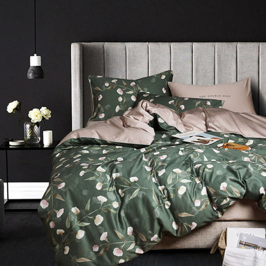 HKM-916627 American Style Simple Cotton 4-Piece Bedding Set - Duvet Covers in Multiple Sizes
