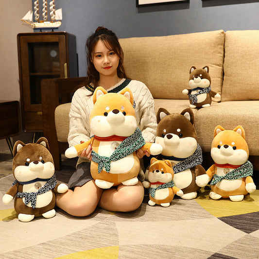 HKM-919443 Corgi Puppy Plush Toy Doll for Home Decoration - Available in Coffee and Brown Colors