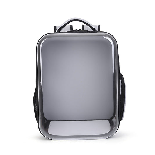 HKM-9199549 Portable Transparent Cat and Dog Backpack - Large Capacity, Breathable Design, PVC Material, Available in Black, Gray, Blue, Pink