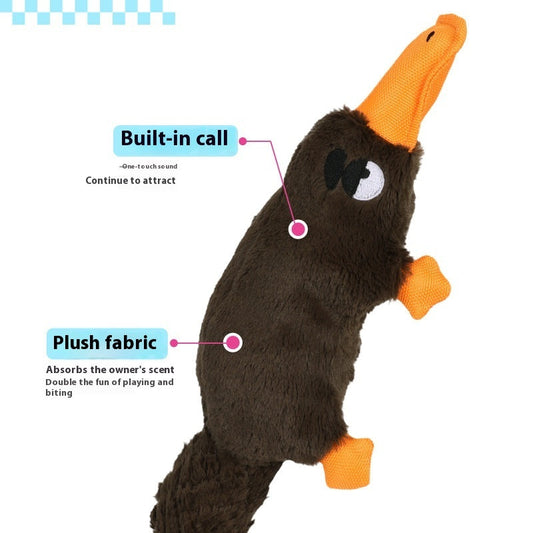 HKM-9210429 Platypus Plush Dog Toy with Sound Simulation