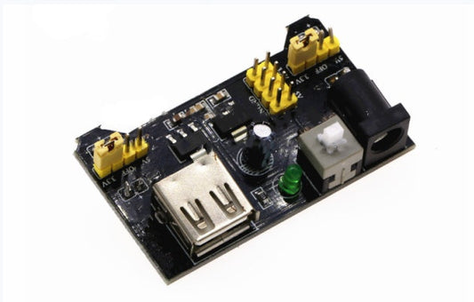 HKM-921107 Breadboard Power Supply Module with Dual Output - 3.3V/5V, Input Voltage 6.5-12V, Compact Size 5.3cm x 3.5cm