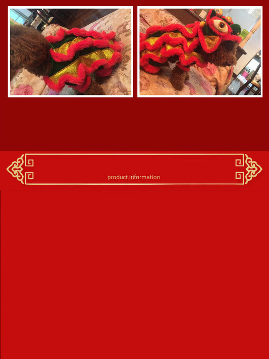HKM-9212989 Funny Lion and Horse Costumes for Dogs and Cats - Four-Legged Apparel in Red and Blue